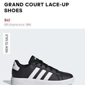 Brand New Adidas Black and White Sneakers Classic Lace-Up Design